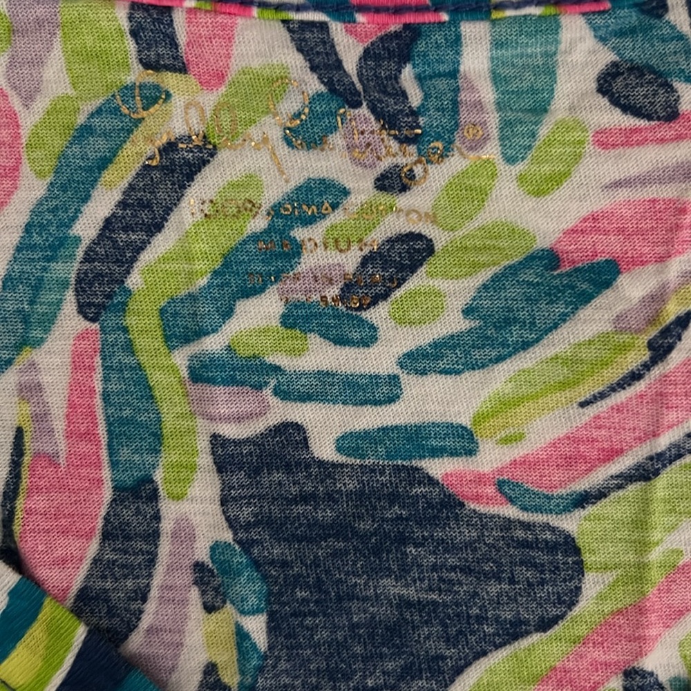 Lilly Pulitzer Palmira Dress Indigo Palm Reader Size Medium - Picture 4 of 8